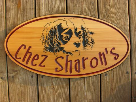 Oval Wooden sign puppy